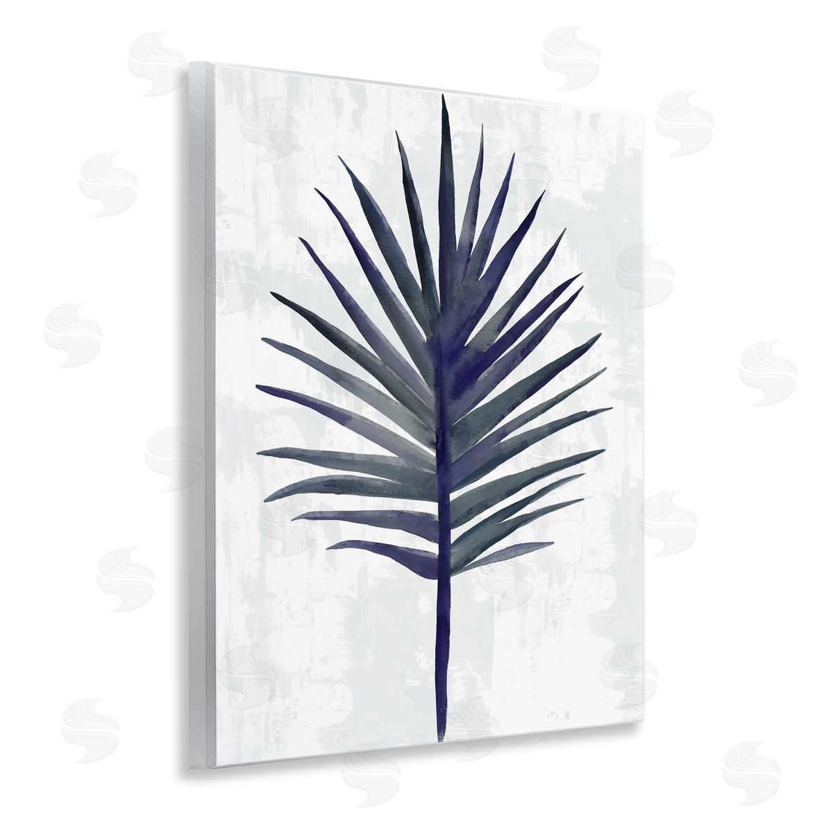 Christie Adams Navy Blue Fan Palm Canvas Wall Art Print