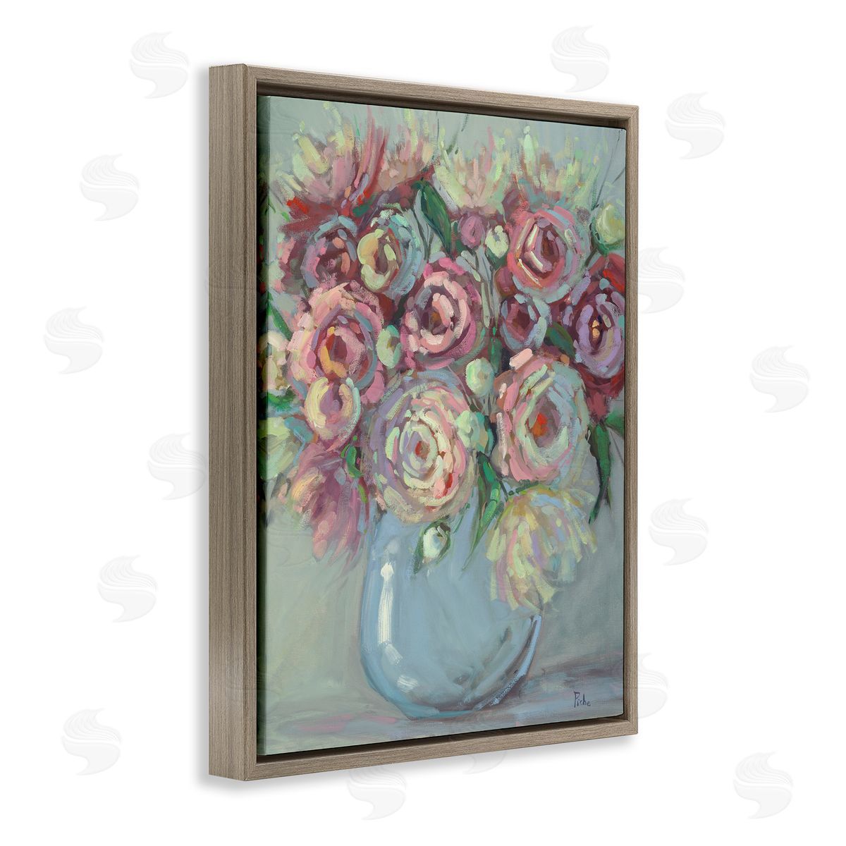 Vanessa Piche Peony Blue Vase Bouquet Canvas Wall Art Print