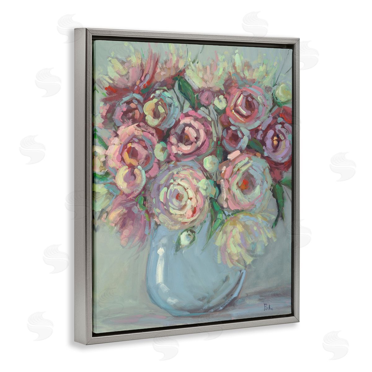 Vanessa Piche Peony Blue Vase Bouquet Canvas Wall Art Print