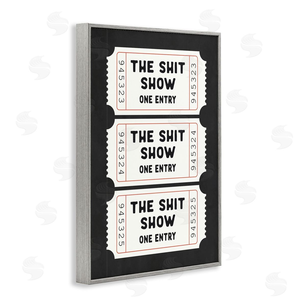 Lettered and Lined Sh*t Show Bathroom Tickets Canvas Wall Art Print