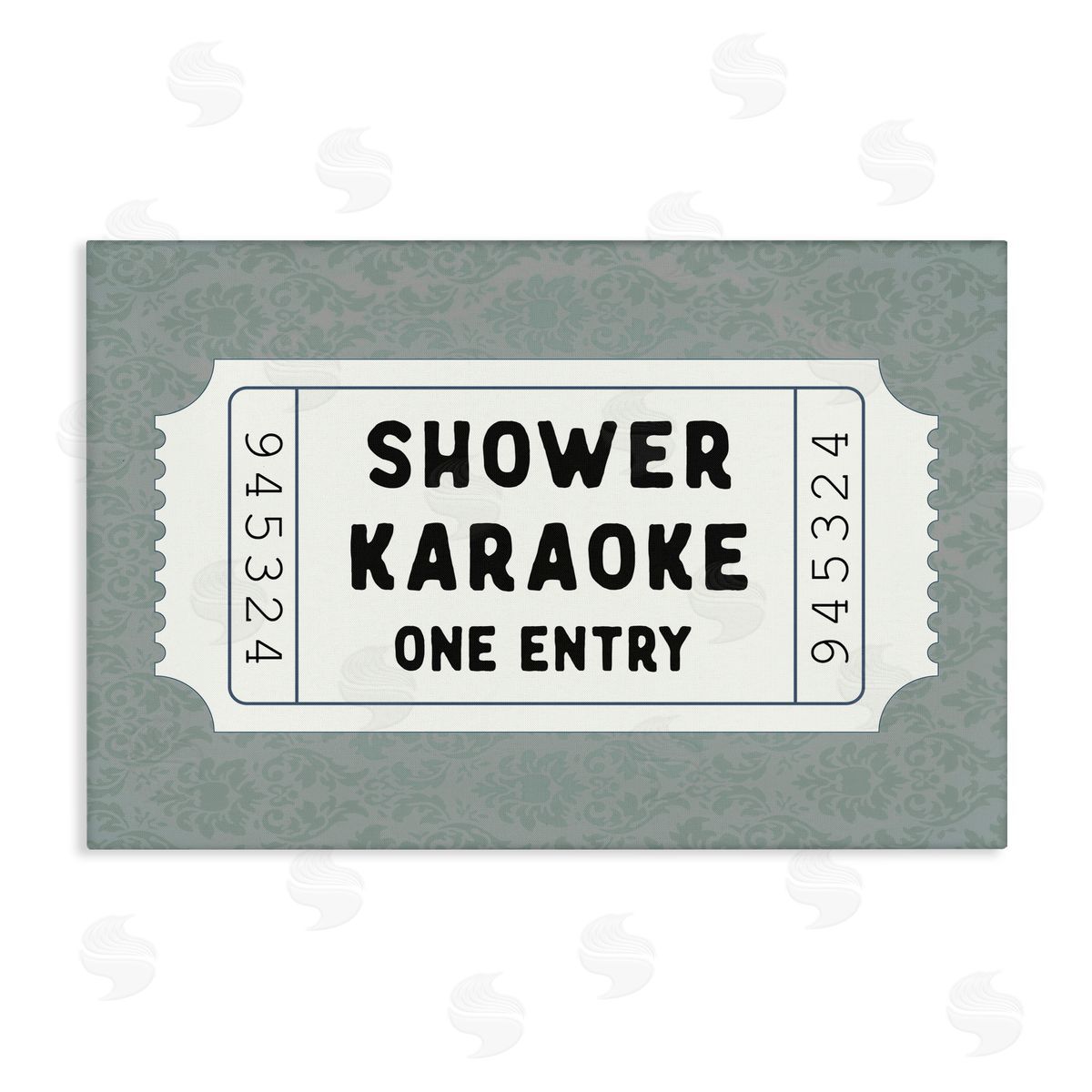 Lettered and Lined Shower Singing Ticket Stub Canvas Wall Art Print