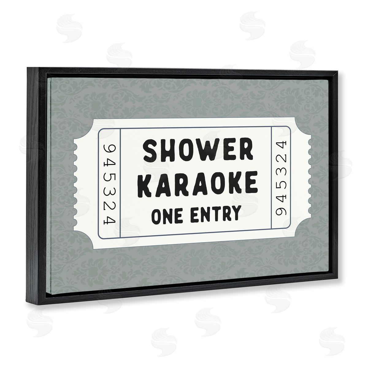 Lettered and Lined Shower Singing Ticket Stub Canvas Wall Art Print