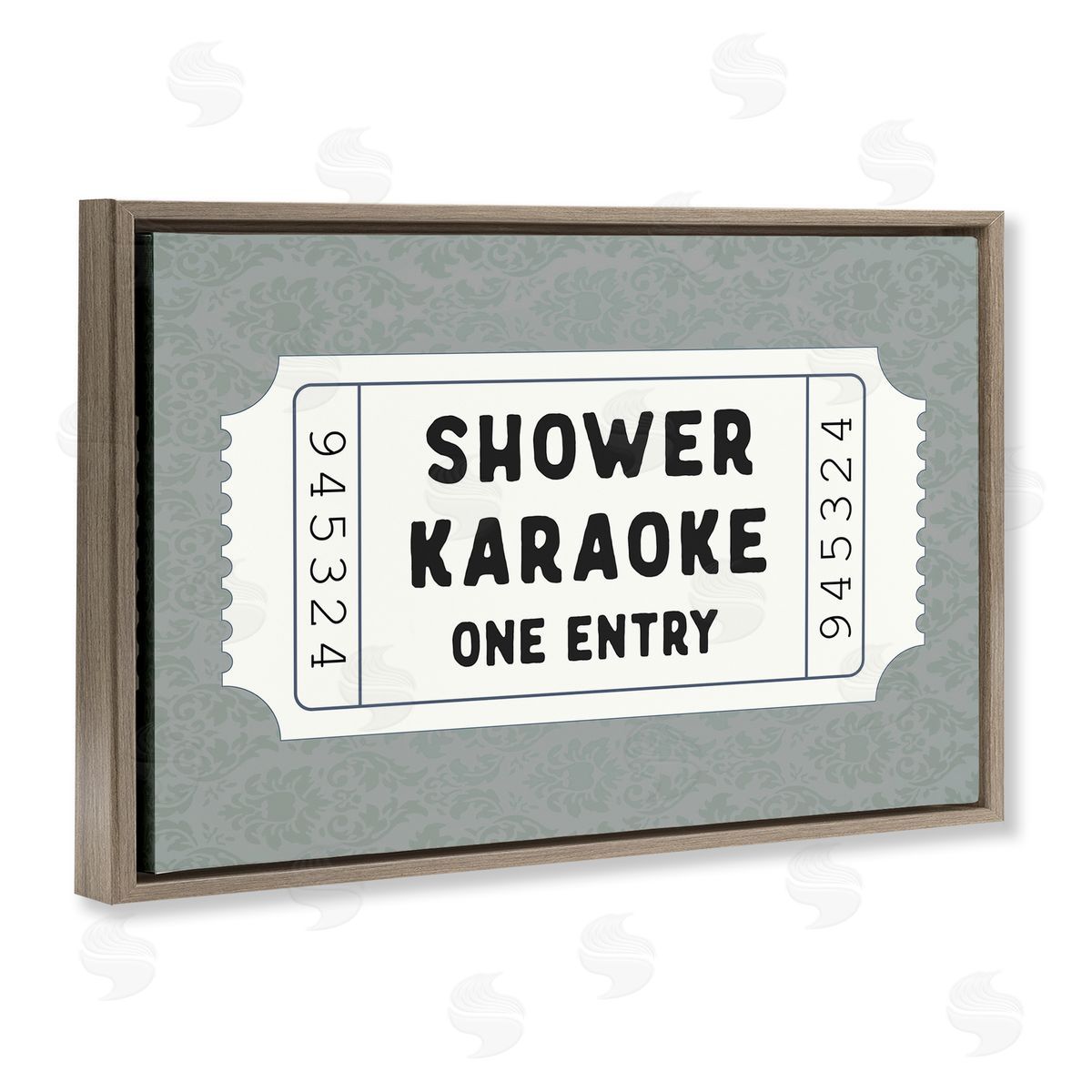 Lettered and Lined Shower Singing Ticket Stub Canvas Wall Art Print
