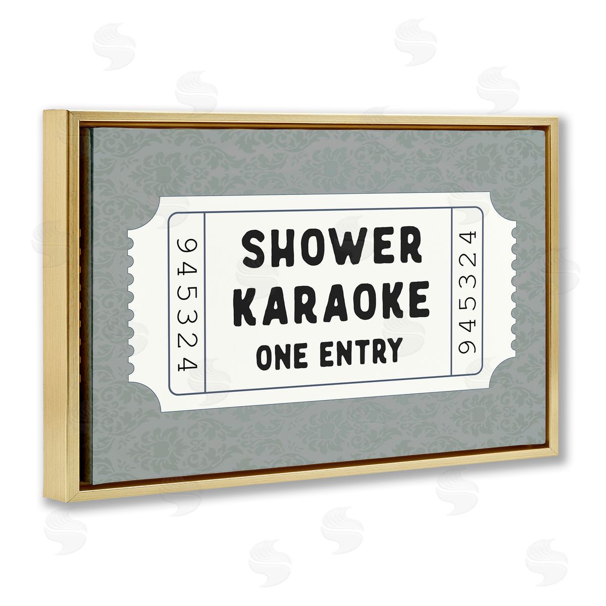 Lettered and Lined Shower Singing Ticket Stub Canvas Wall Art Print
