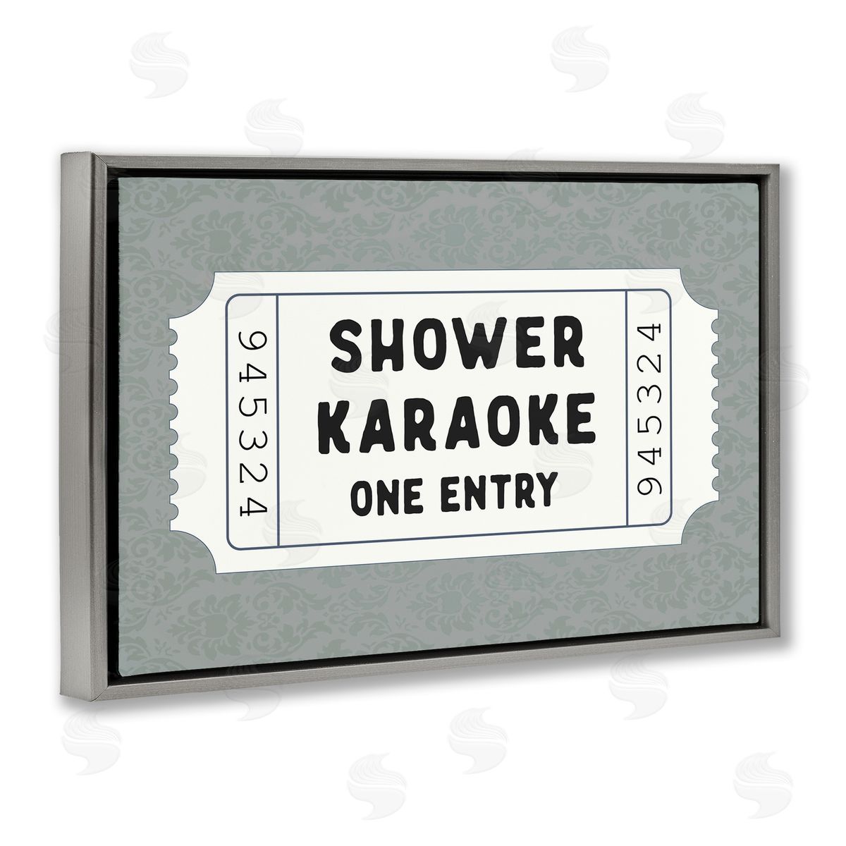 Lettered and Lined Shower Singing Ticket Stub Canvas Wall Art Print