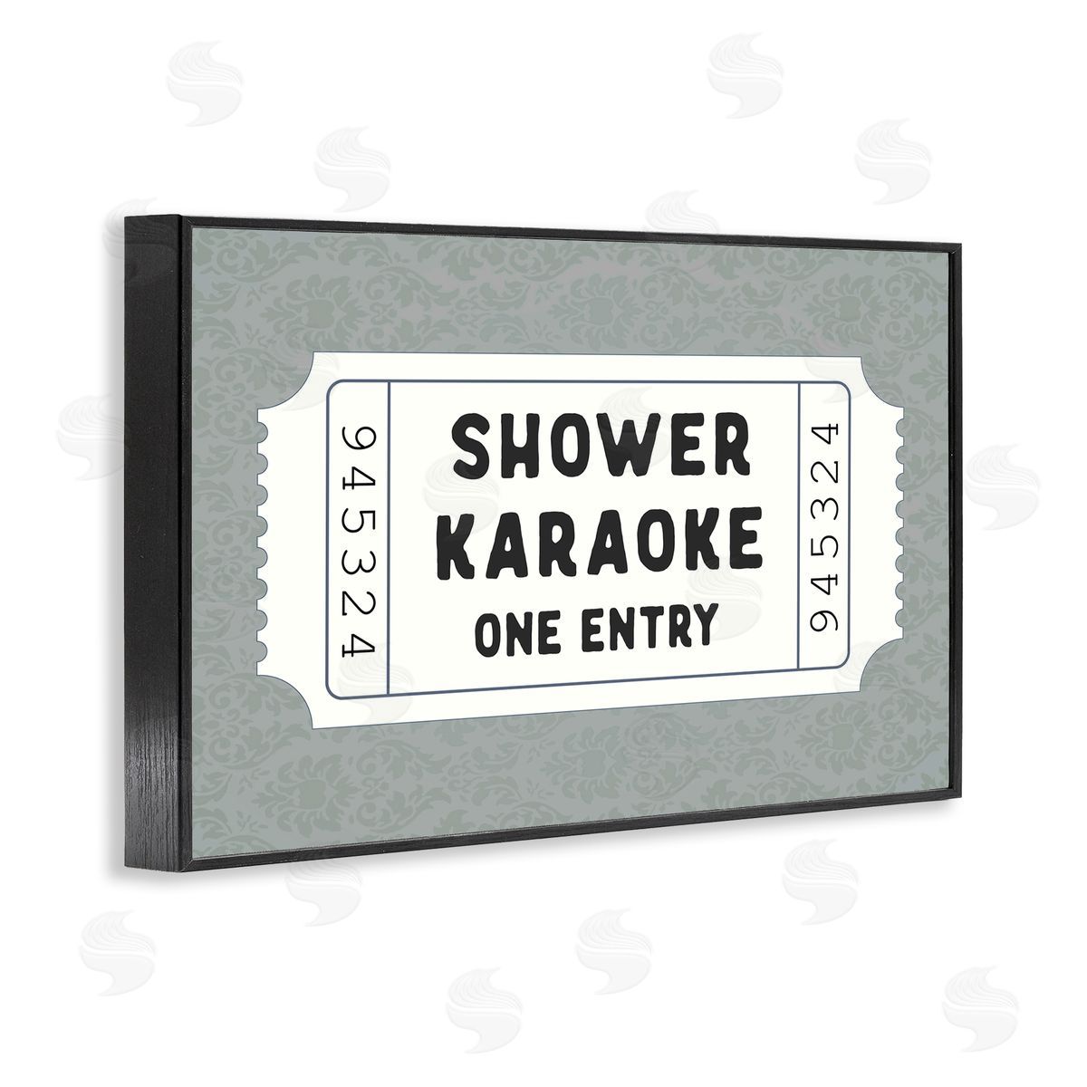 Lettered and Lined Shower Singing Ticket Stub Canvas Wall Art Print