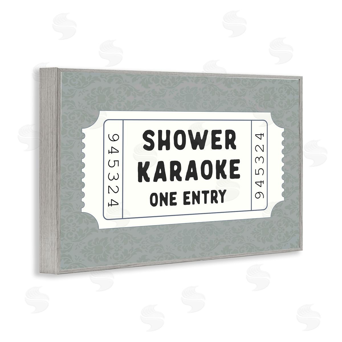 Lettered and Lined Shower Singing Ticket Stub Canvas Wall Art Print