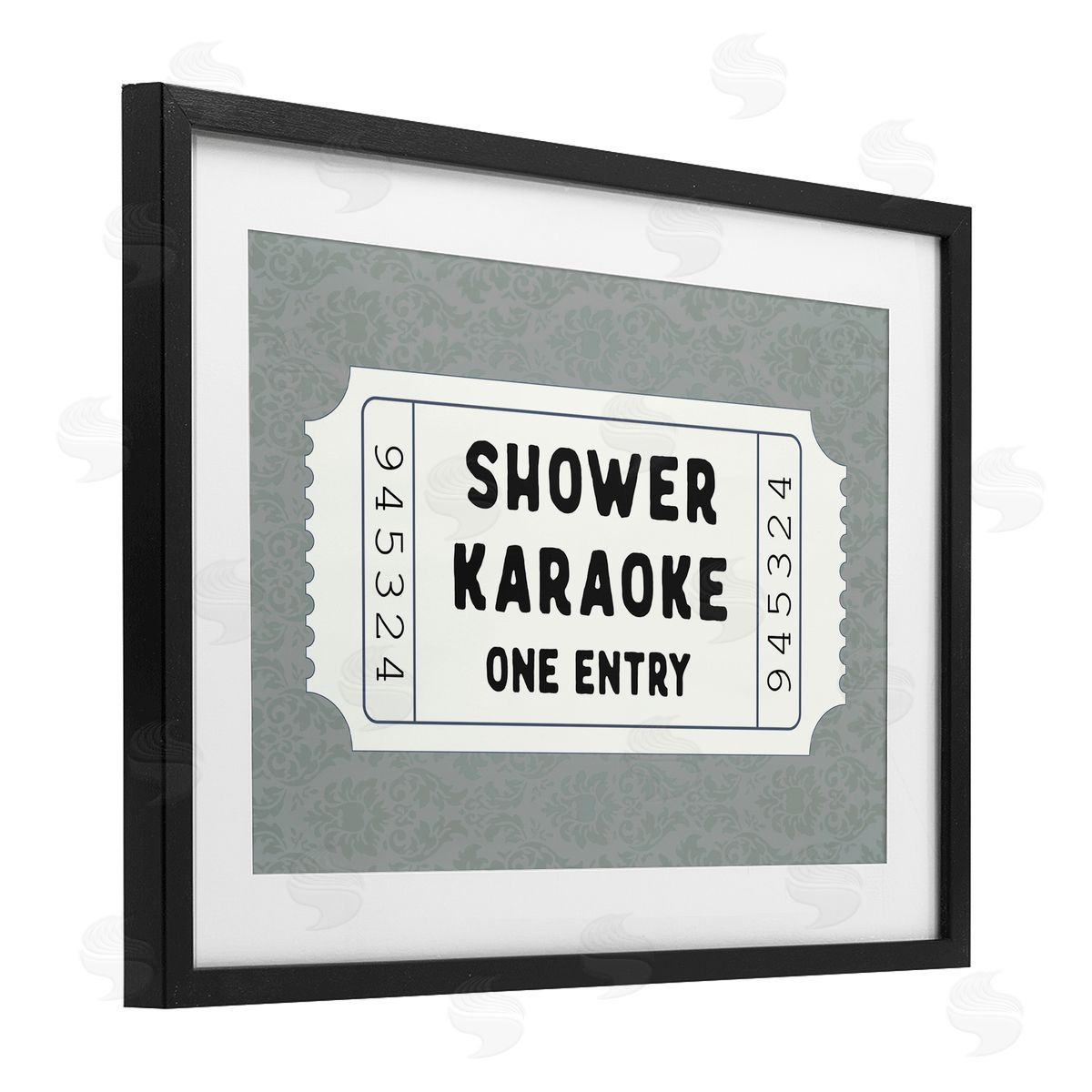 Lettered and Lined Shower Singing Ticket Stub Canvas Wall Art Print