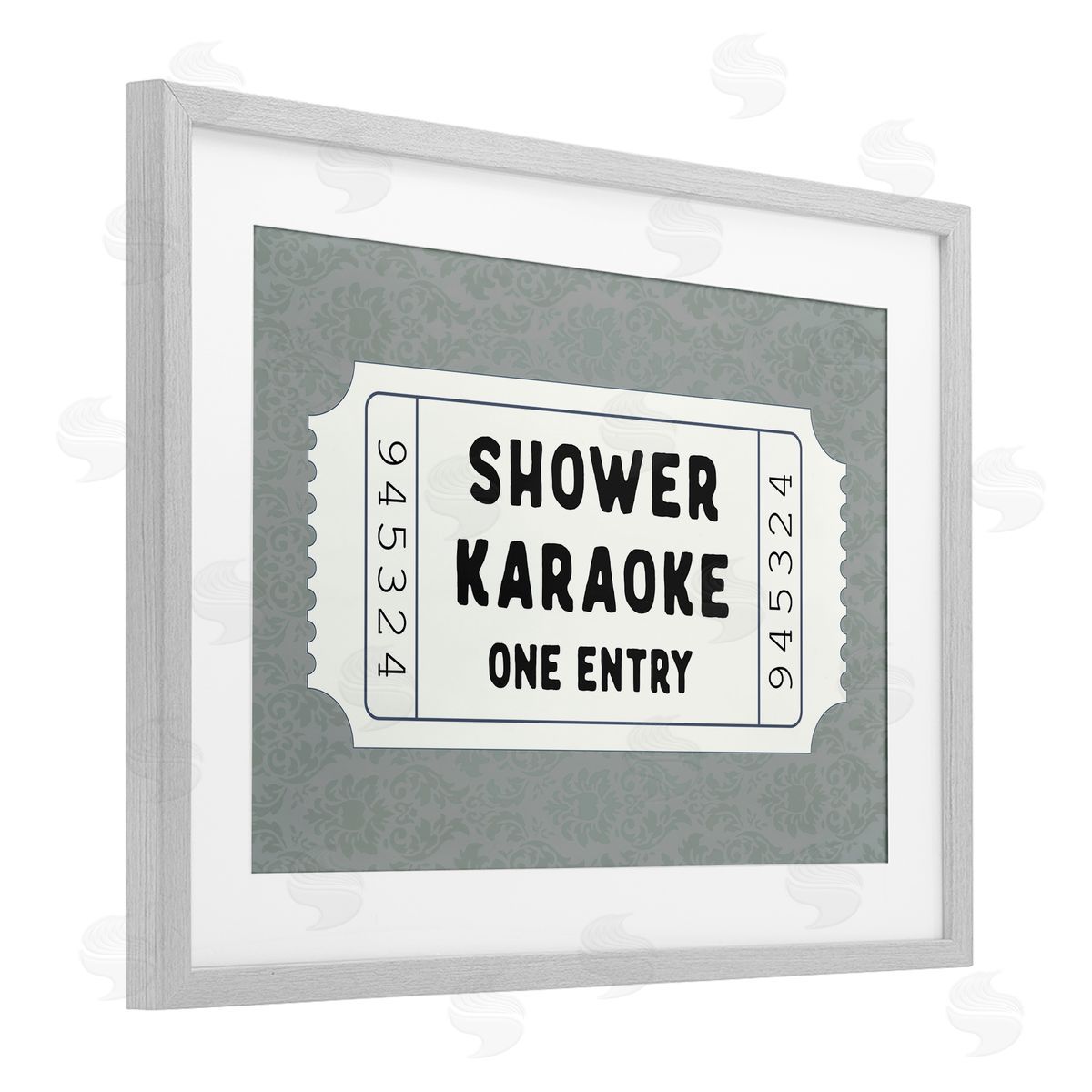 Lettered and Lined Shower Singing Ticket Stub Canvas Wall Art Print