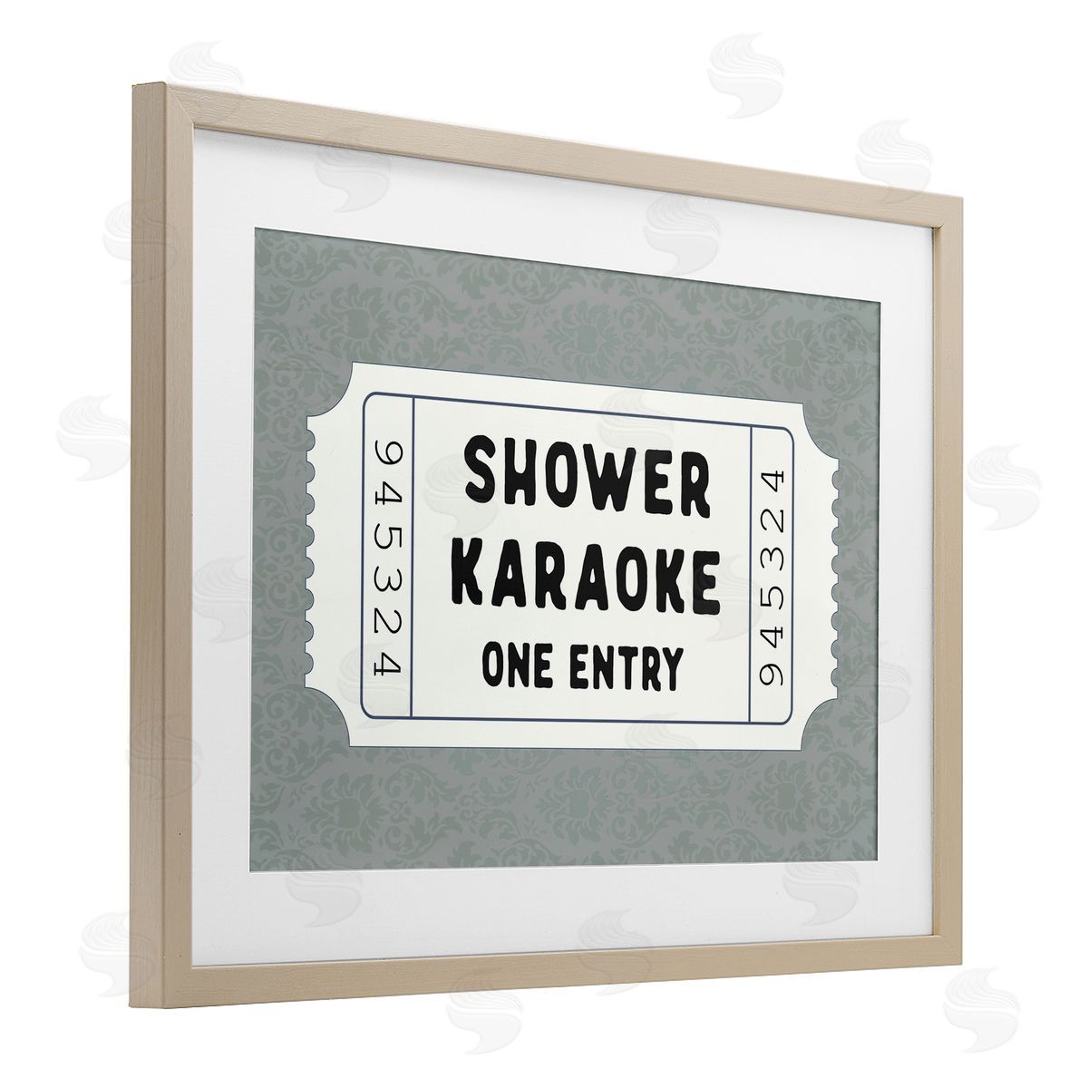 Lettered and Lined Shower Singing Ticket Stub Canvas Wall Art Print