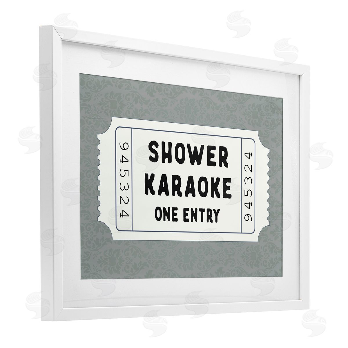 Lettered and Lined Shower Singing Ticket Stub Canvas Wall Art Print