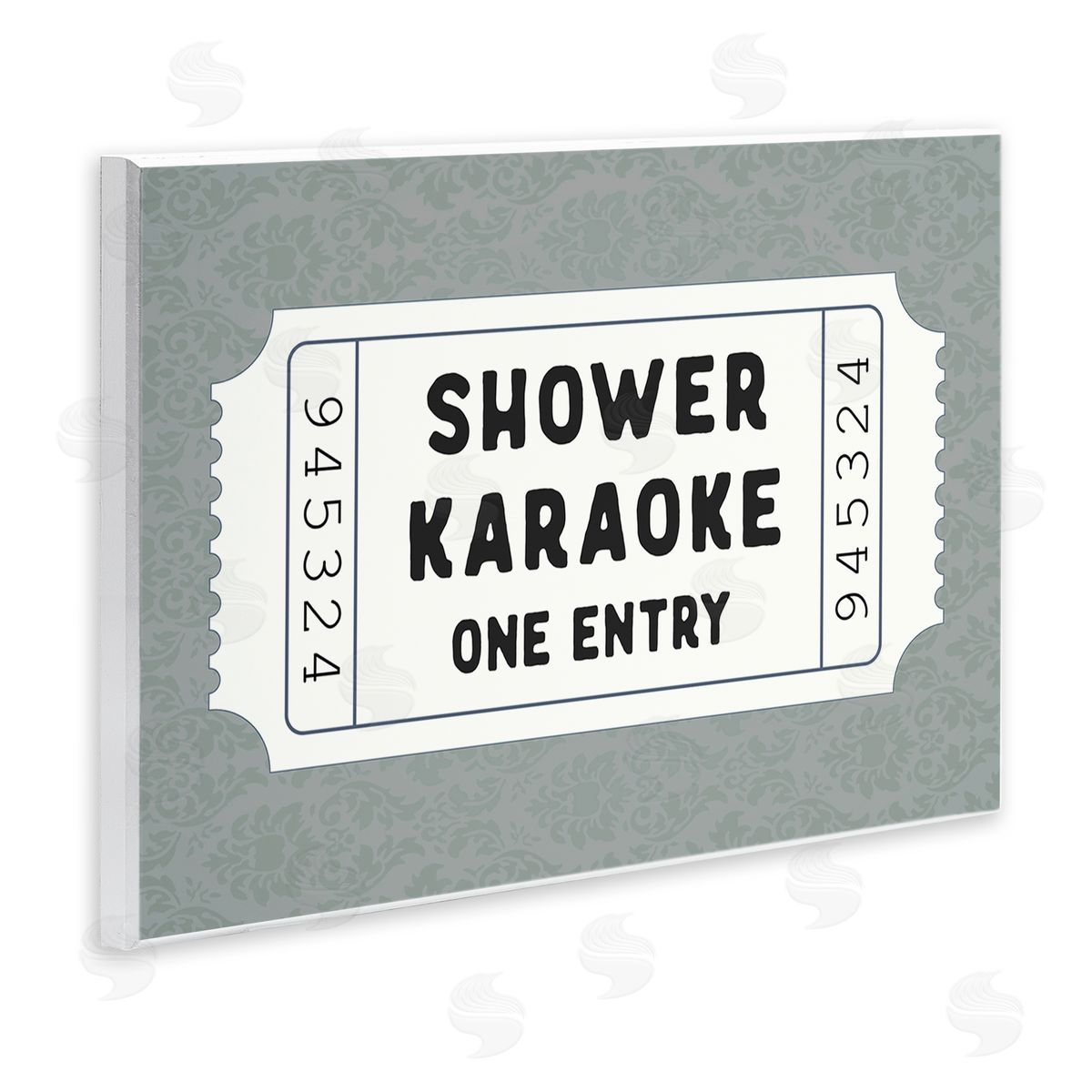 Lettered and Lined Shower Singing Ticket Stub Canvas Wall Art Print