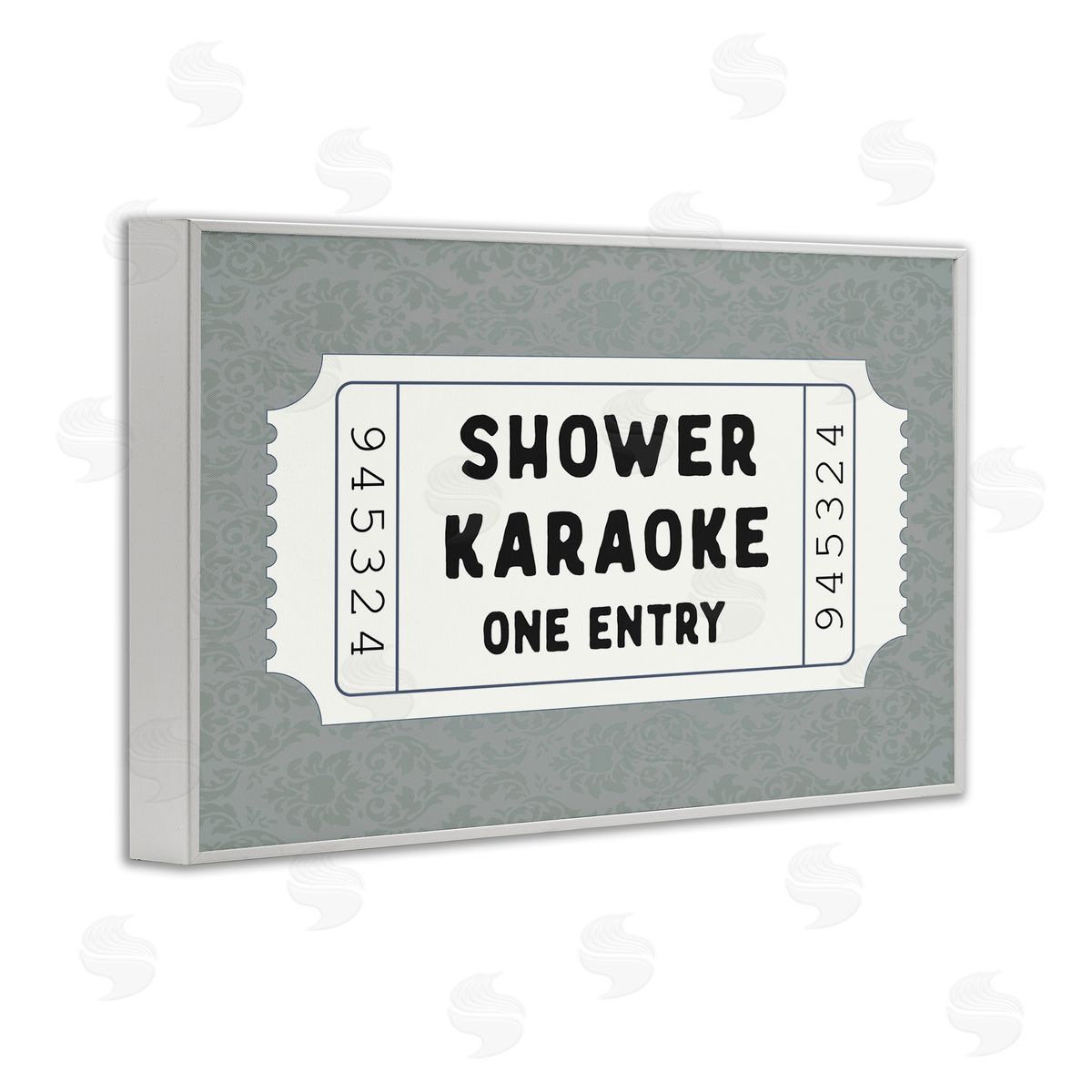 Lettered and Lined Shower Singing Ticket Stub Canvas Wall Art Print