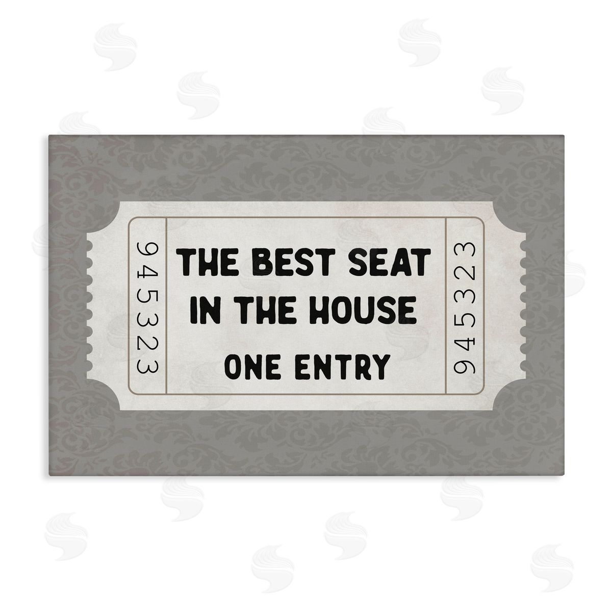 Lettered and Lined Best Seat In House Bathroom Canvas Wall Art Print