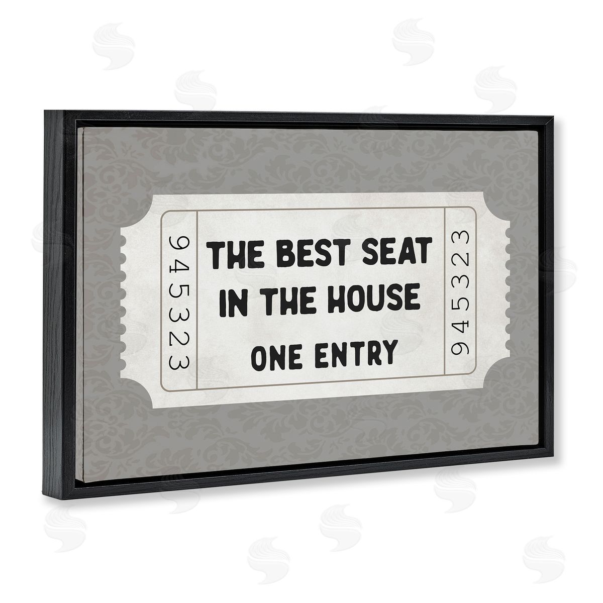 Lettered and Lined Best Seat In House Bathroom Canvas Wall Art Print