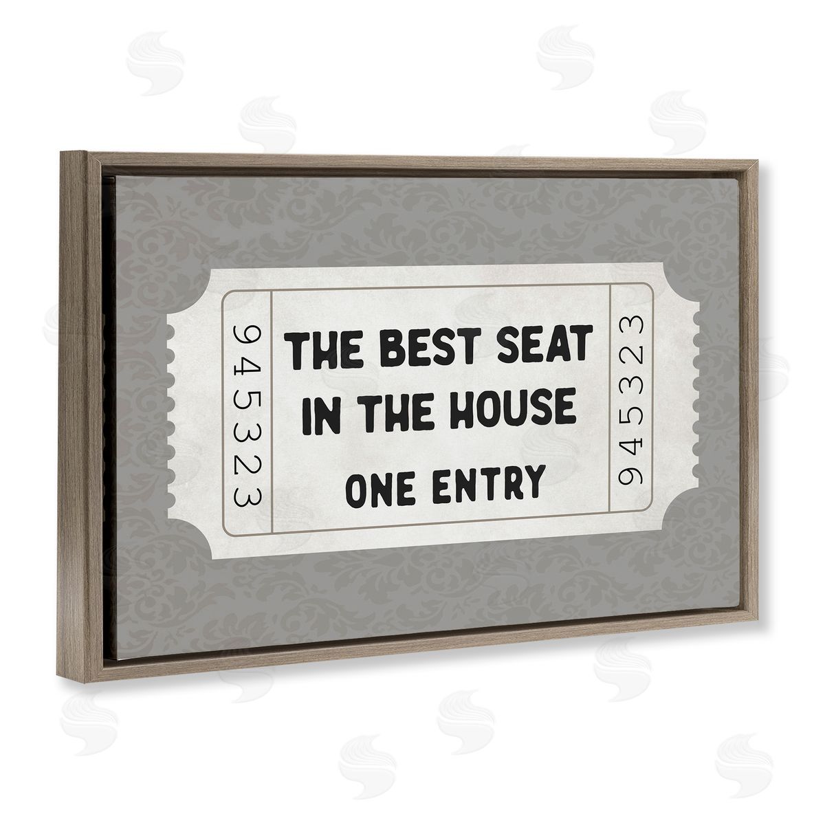 Lettered and Lined Best Seat In House Bathroom Canvas Wall Art Print