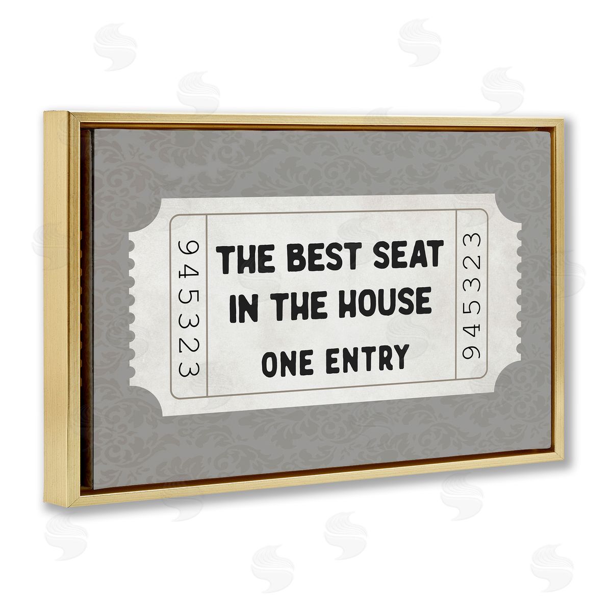 Lettered and Lined Best Seat In House Bathroom Canvas Wall Art Print