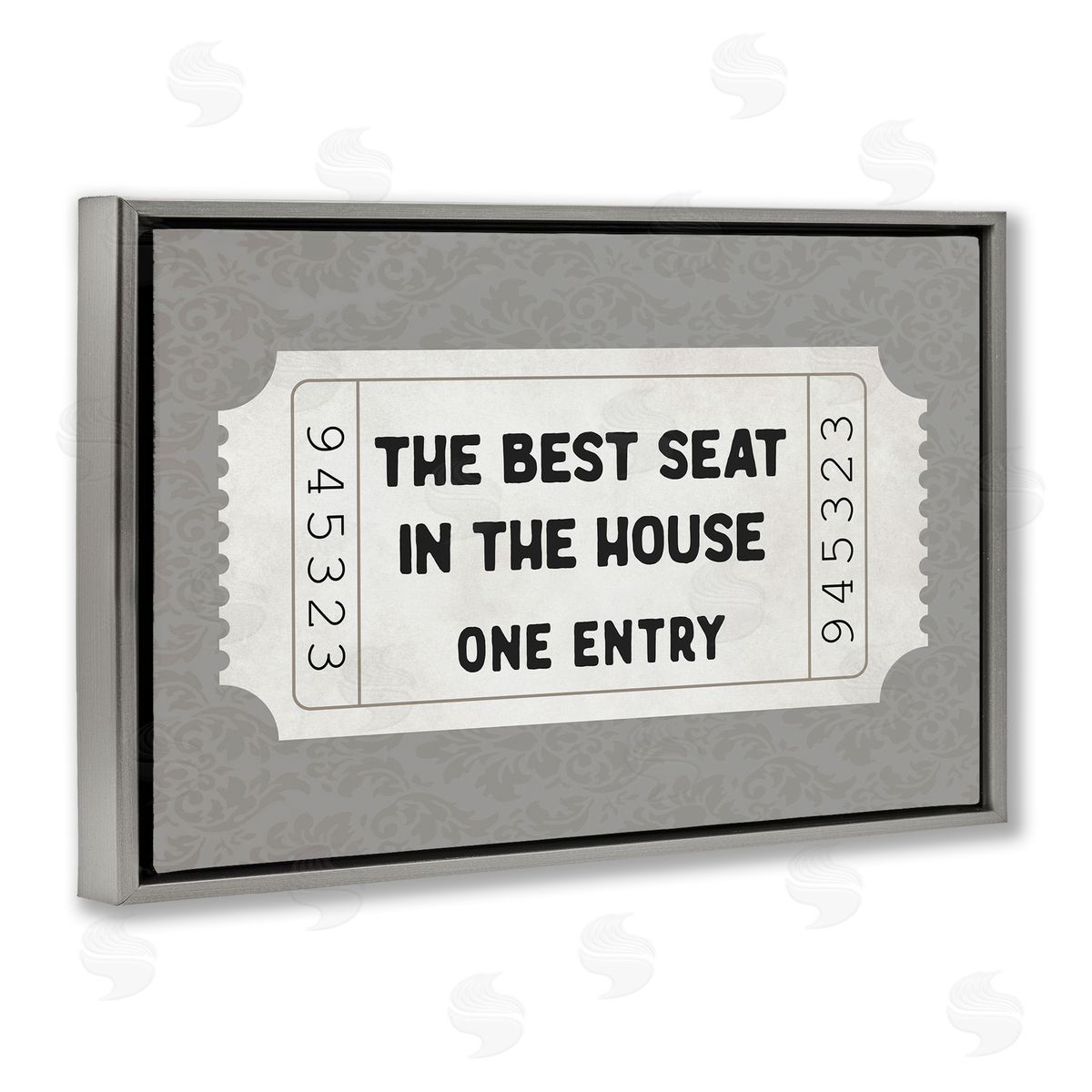 Lettered and Lined Best Seat In House Bathroom Canvas Wall Art Print