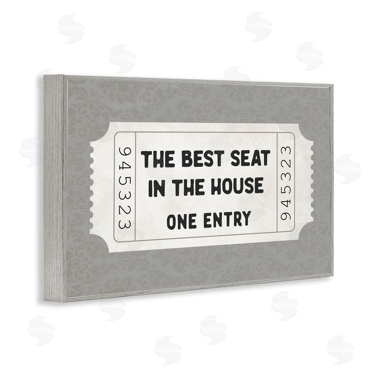 Lettered and Lined Best Seat In House Bathroom Canvas Wall Art Print