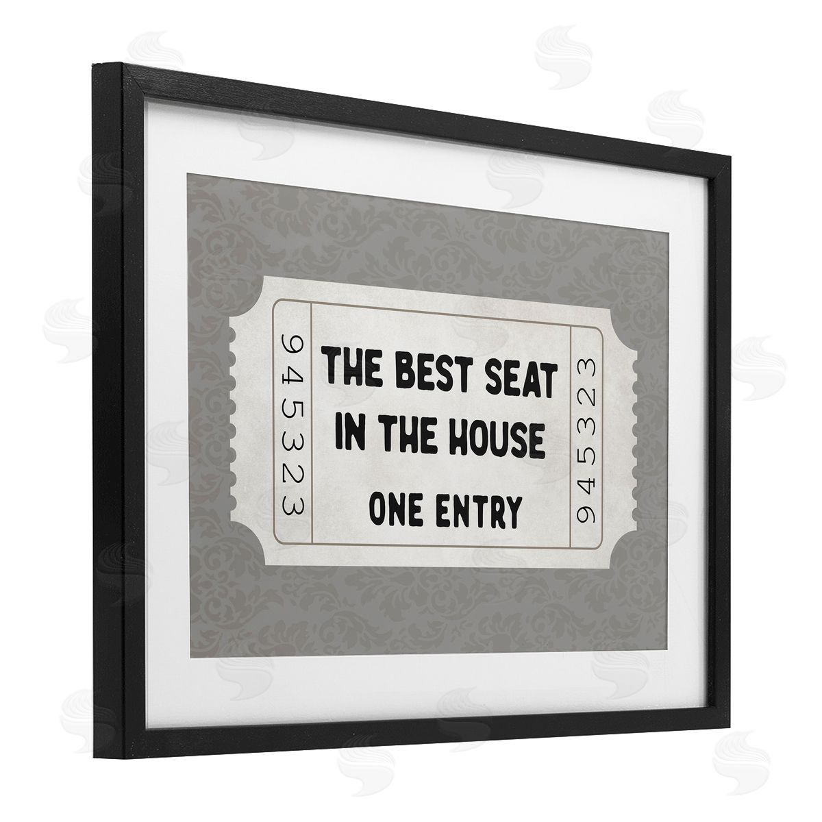 Lettered and Lined Best Seat In House Bathroom Canvas Wall Art Print