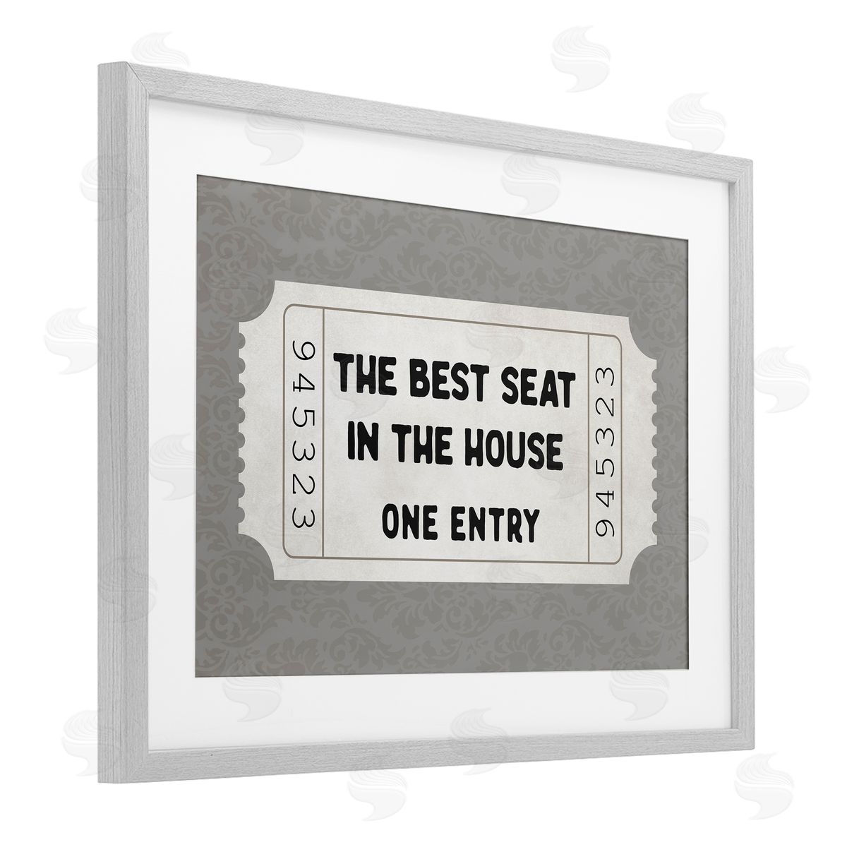 Lettered and Lined Best Seat In House Bathroom Canvas Wall Art Print
