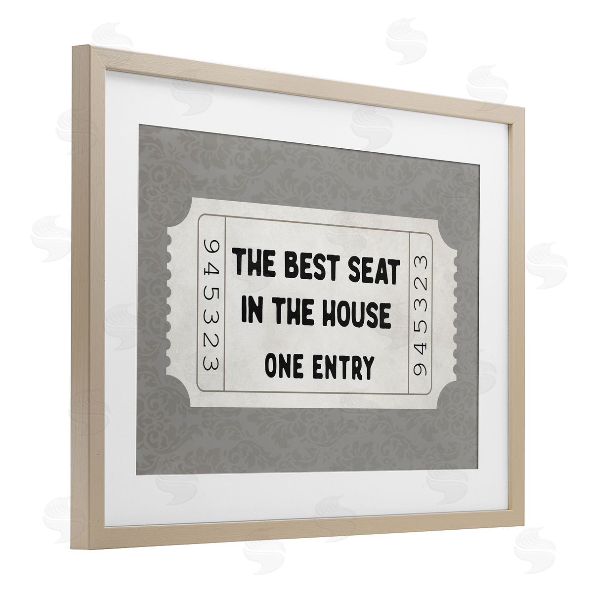 Lettered and Lined Best Seat In House Bathroom Canvas Wall Art Print
