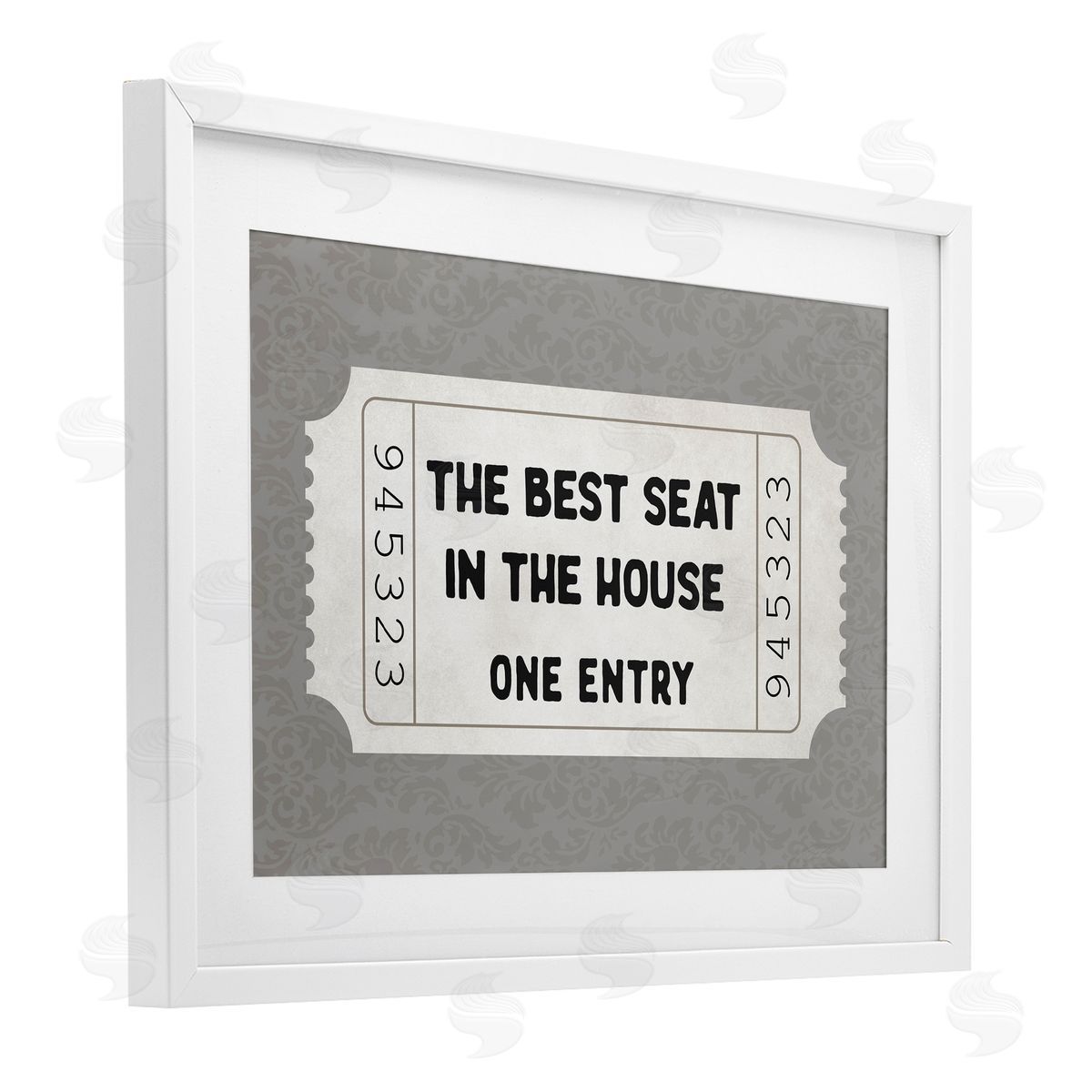 Lettered and Lined Best Seat In House Bathroom Canvas Wall Art Print