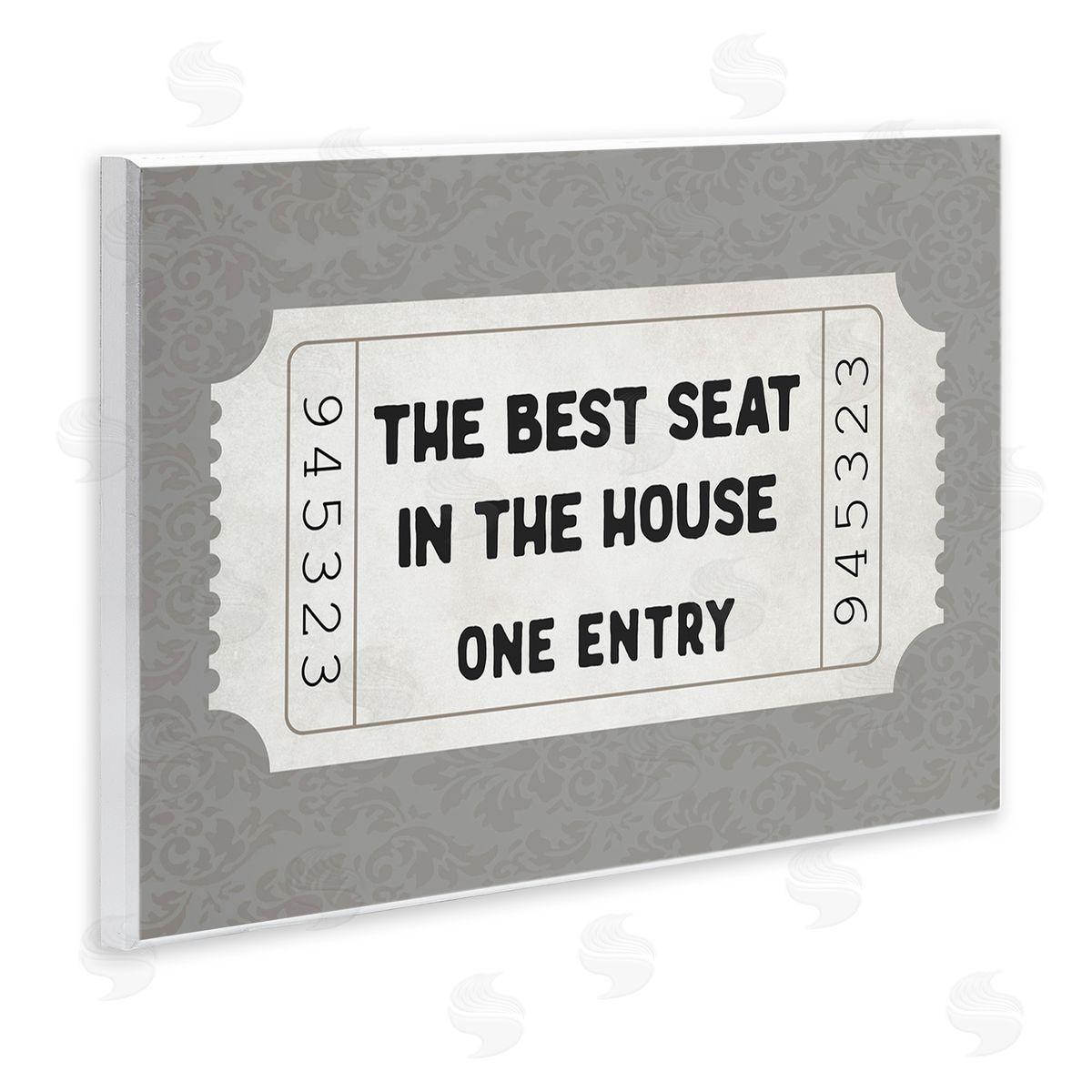 Lettered and Lined Best Seat In House Bathroom Canvas Wall Art Print