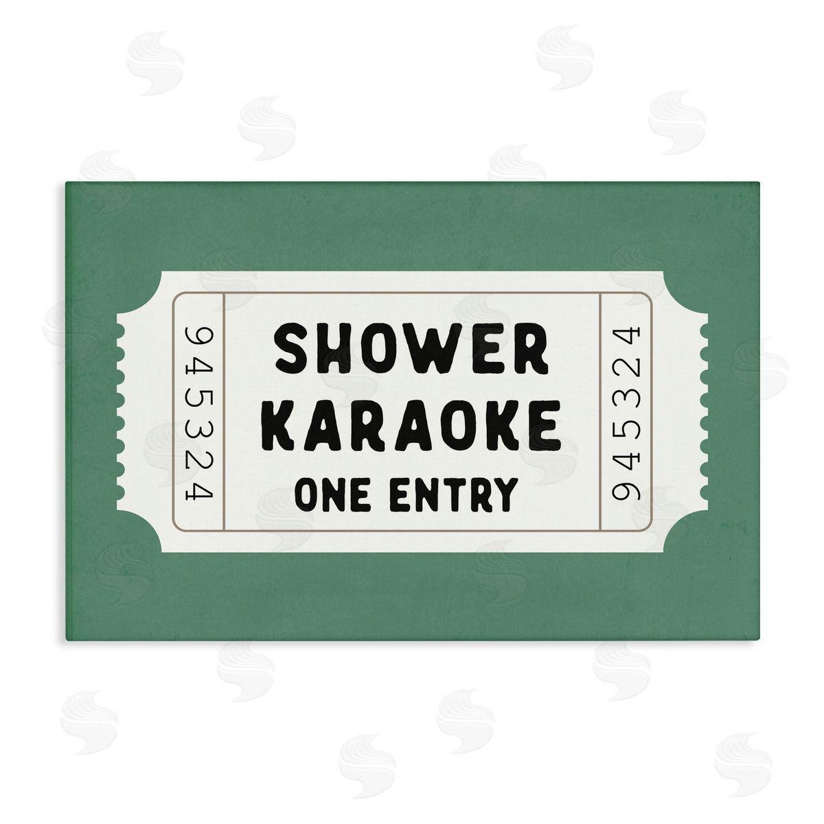 Lettered and Lined Shower Karaoke Voucher Canvas Wall Art Print
