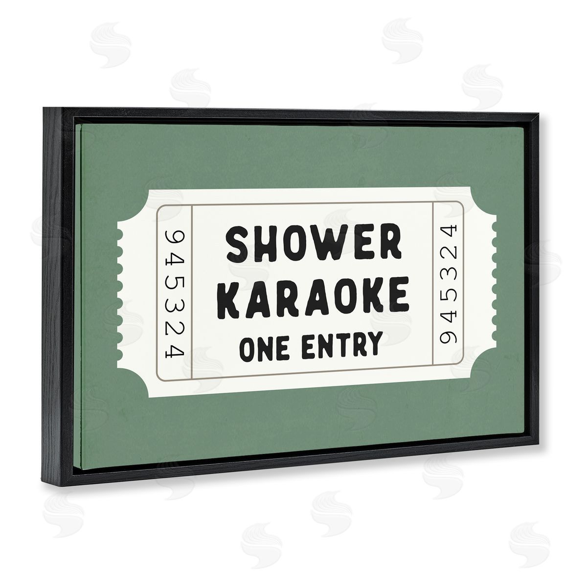 Lettered and Lined Shower Karaoke Voucher Canvas Wall Art Print