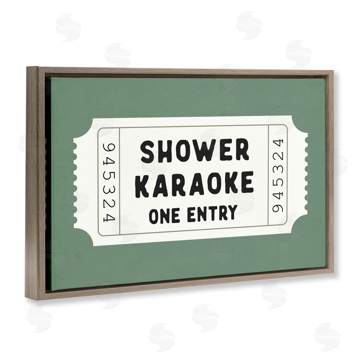 Lettered and Lined Shower Karaoke Voucher Canvas Wall Art Print