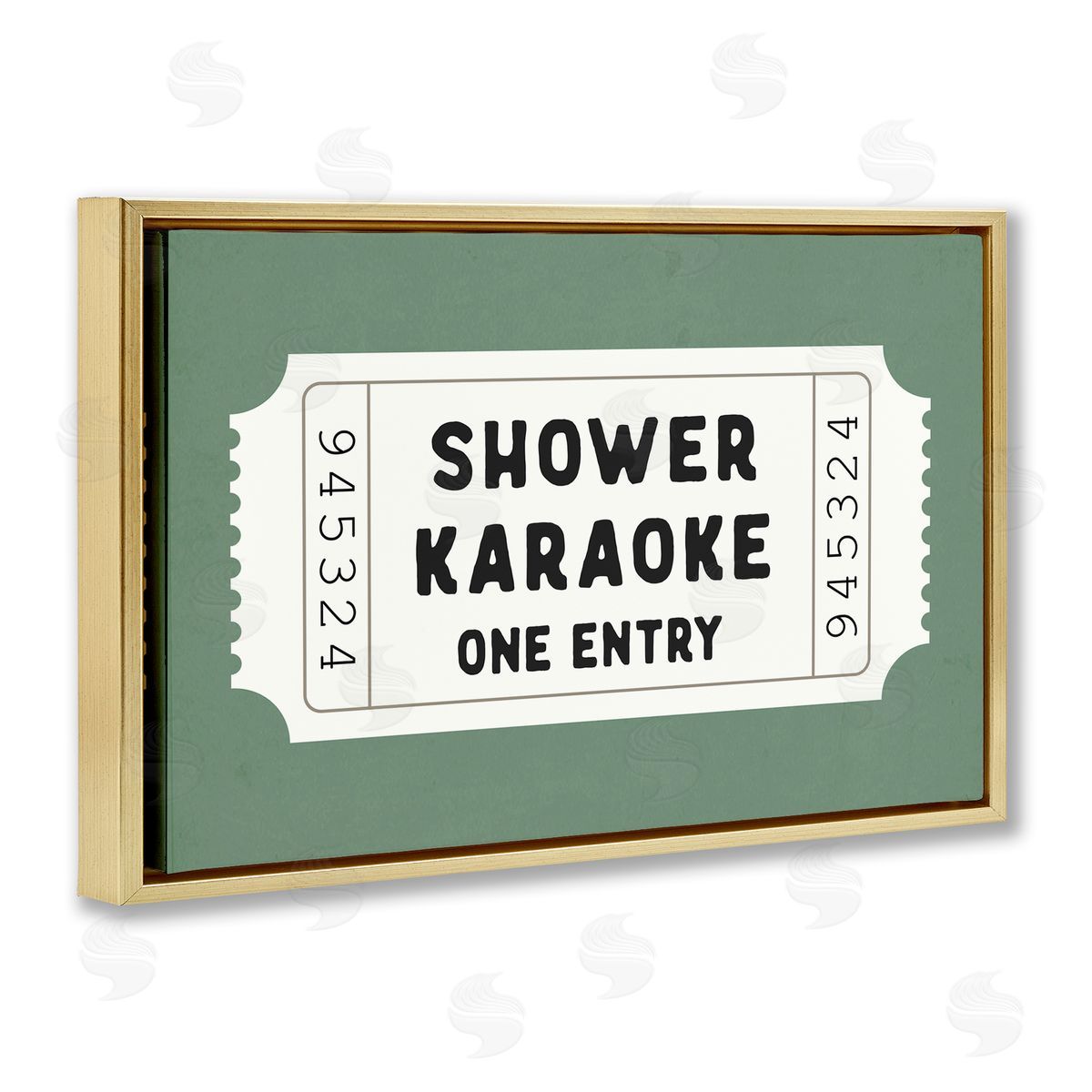 Lettered and Lined Shower Karaoke Voucher Canvas Wall Art Print