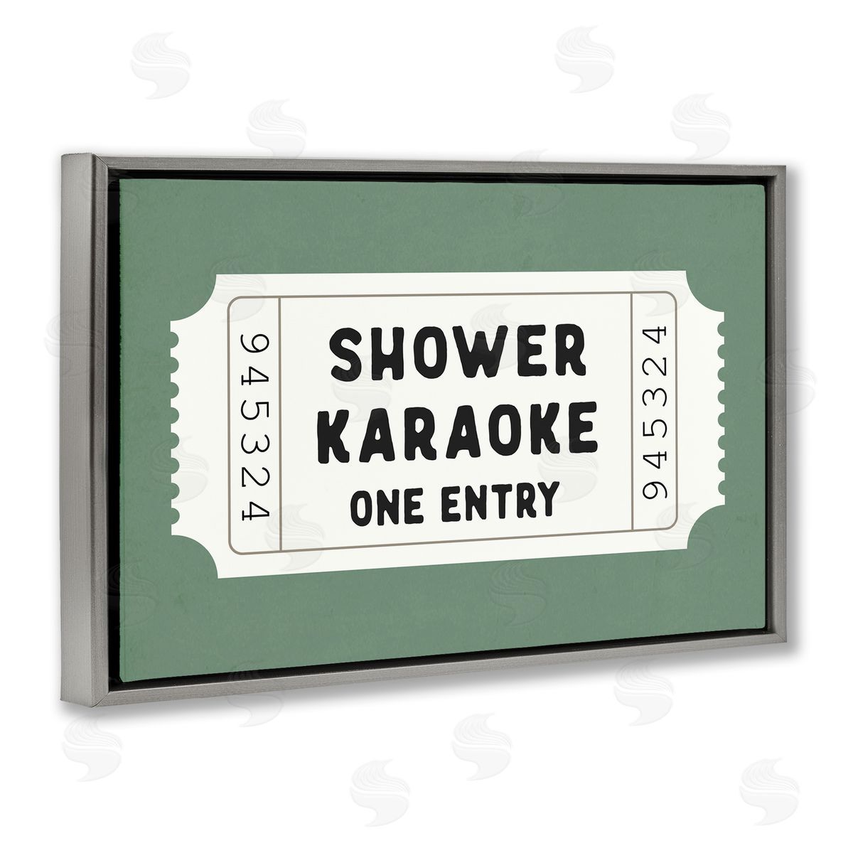 Lettered and Lined Shower Karaoke Voucher Canvas Wall Art Print