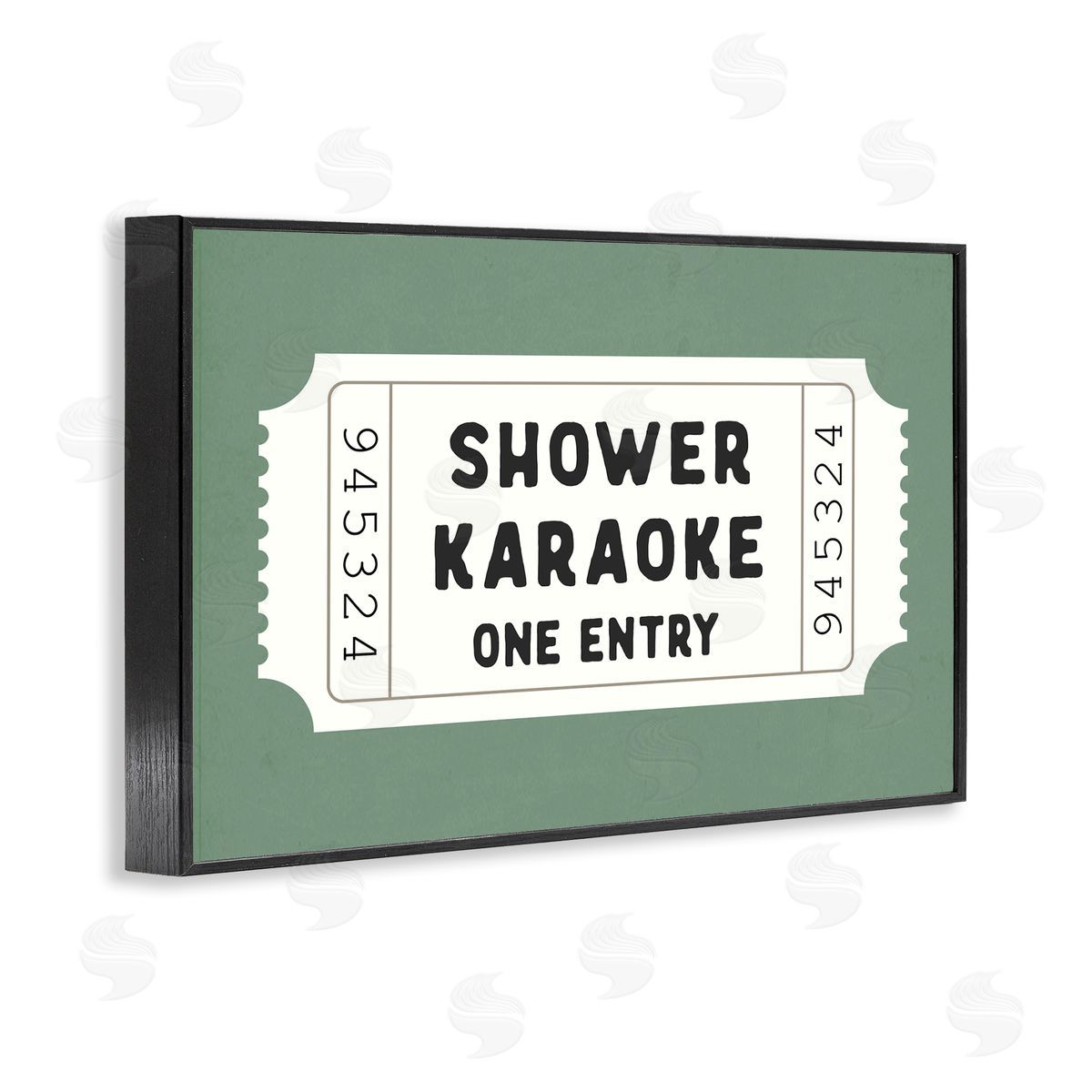 Lettered and Lined Shower Karaoke Voucher Canvas Wall Art Print