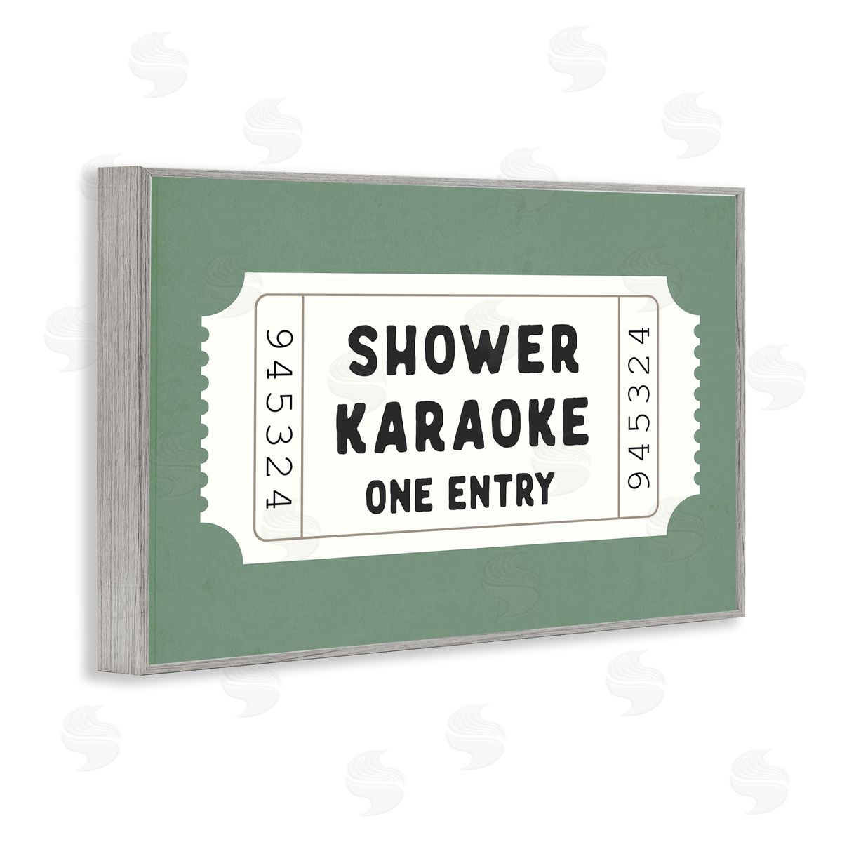 Lettered and Lined Shower Karaoke Voucher Canvas Wall Art Print
