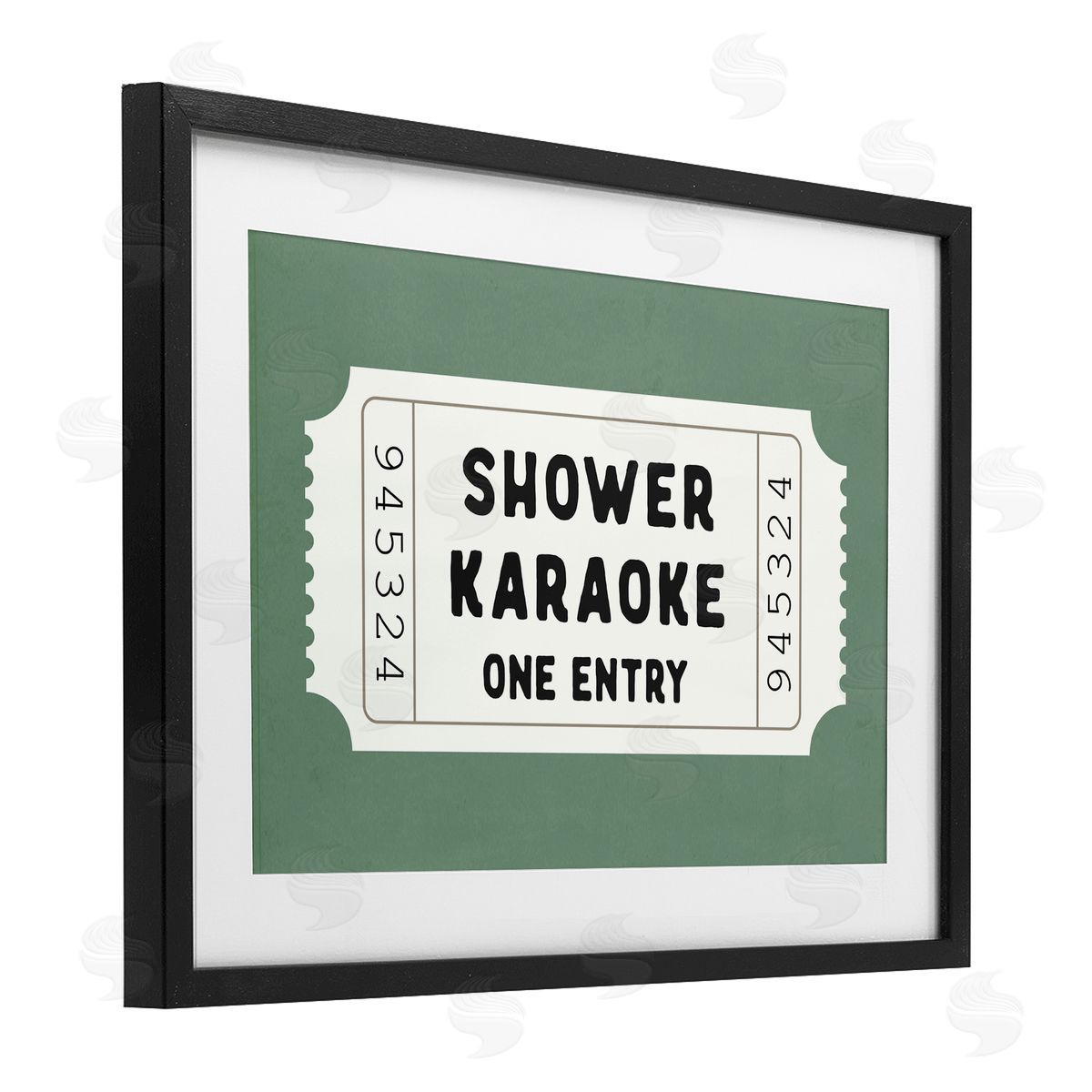 Lettered and Lined Shower Karaoke Voucher Canvas Wall Art Print