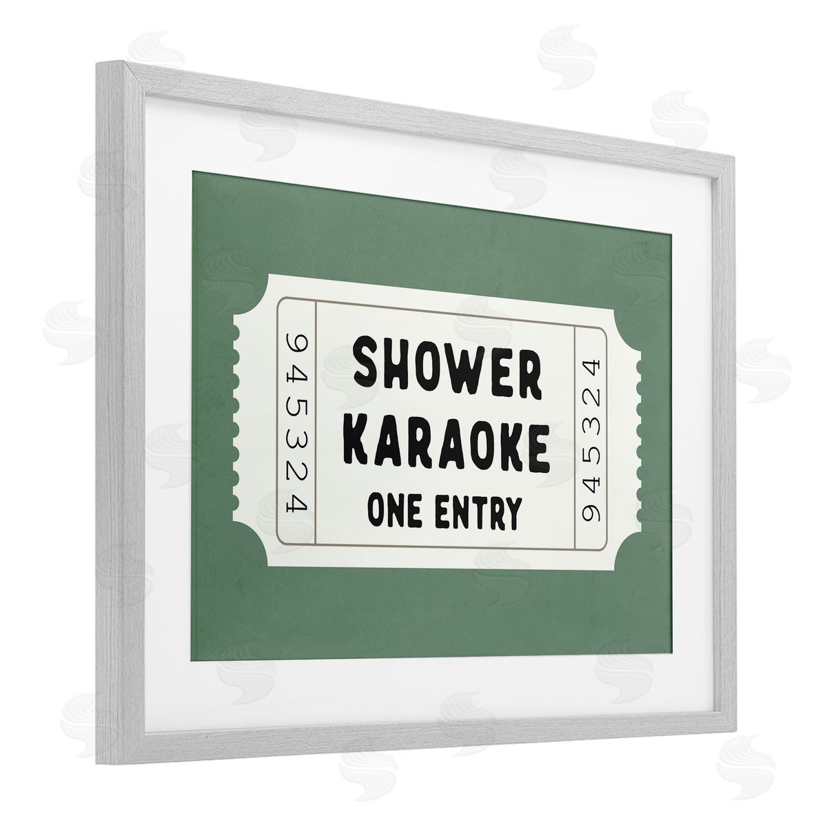 Lettered and Lined Shower Karaoke Voucher Canvas Wall Art Print