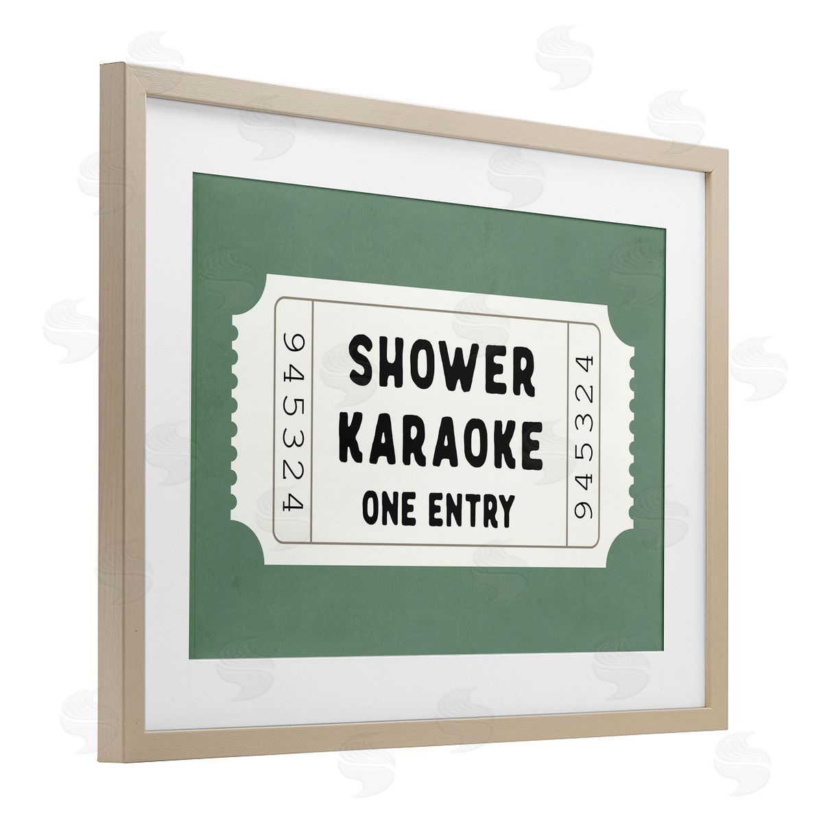 Lettered and Lined Shower Karaoke Voucher Canvas Wall Art Print