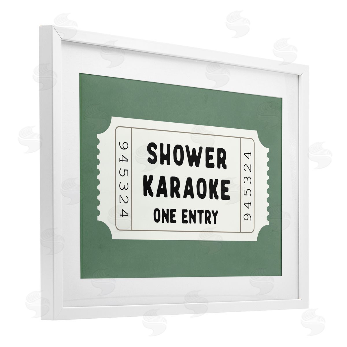 Lettered and Lined Shower Karaoke Voucher Canvas Wall Art Print