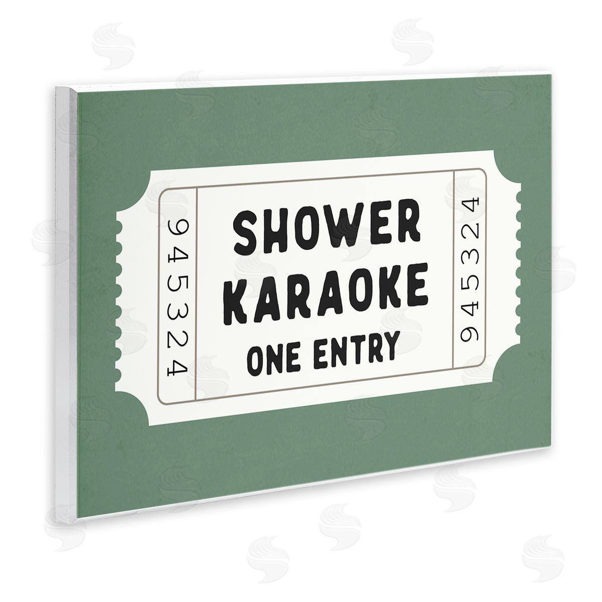 Lettered and Lined Shower Karaoke Voucher Canvas Wall Art Print