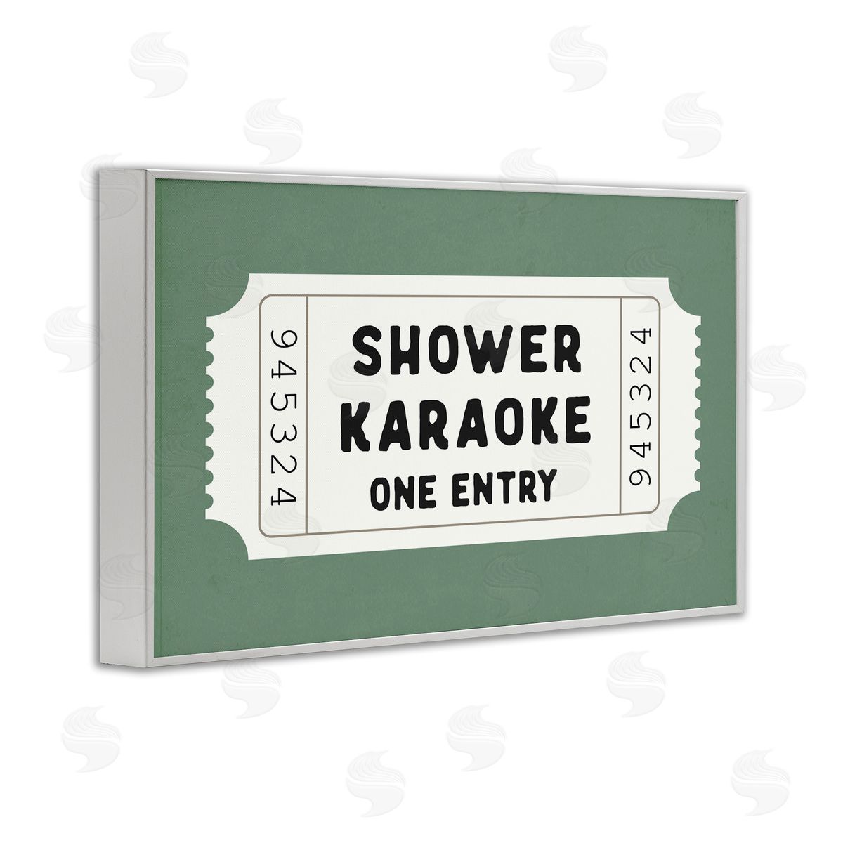 Lettered and Lined Shower Karaoke Voucher Canvas Wall Art Print