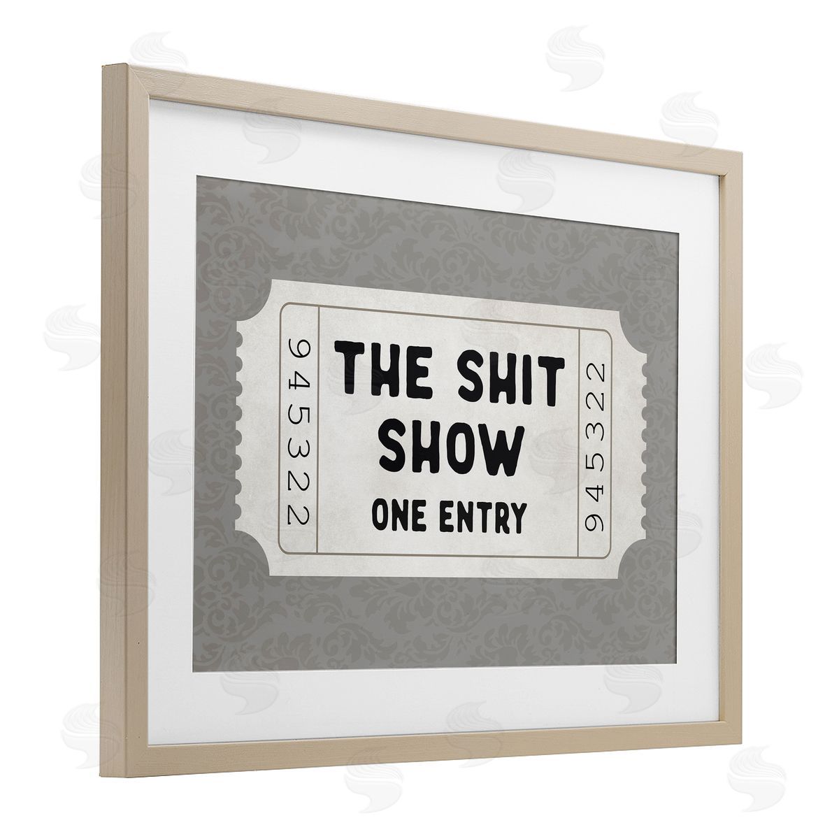 Lettered and Lined Sh*t Show Entry Ticket Canvas Wall Art Print