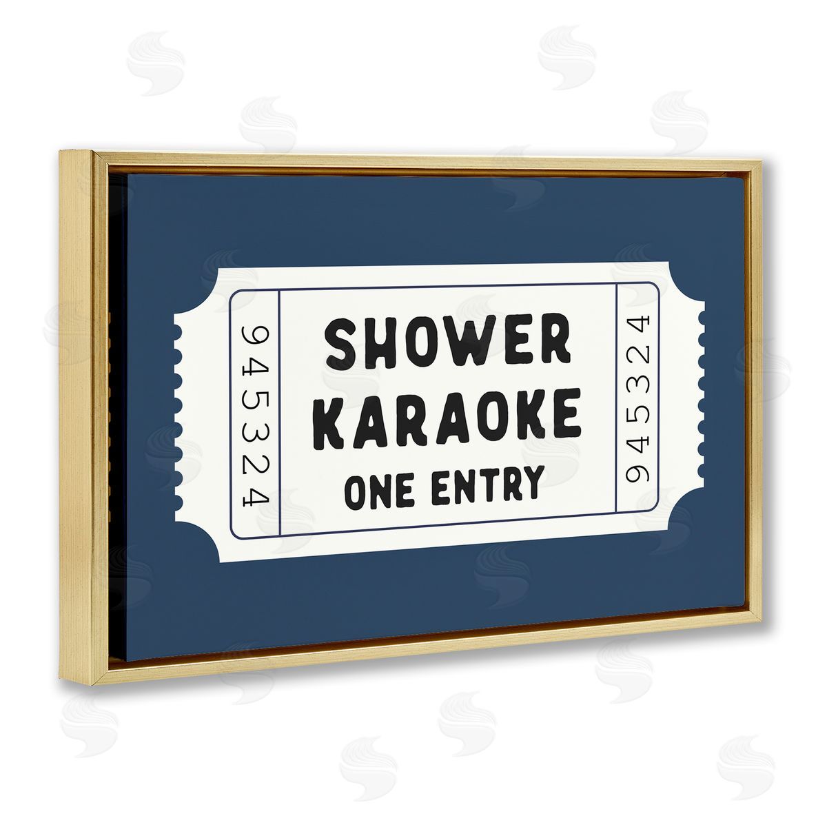 Lettered and Lined Shower Karaoke Bathroom Humor Canvas Wall Art Print
