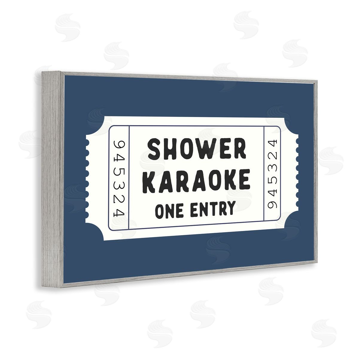 Lettered and Lined Shower Karaoke Bathroom Humor Canvas Wall Art Print