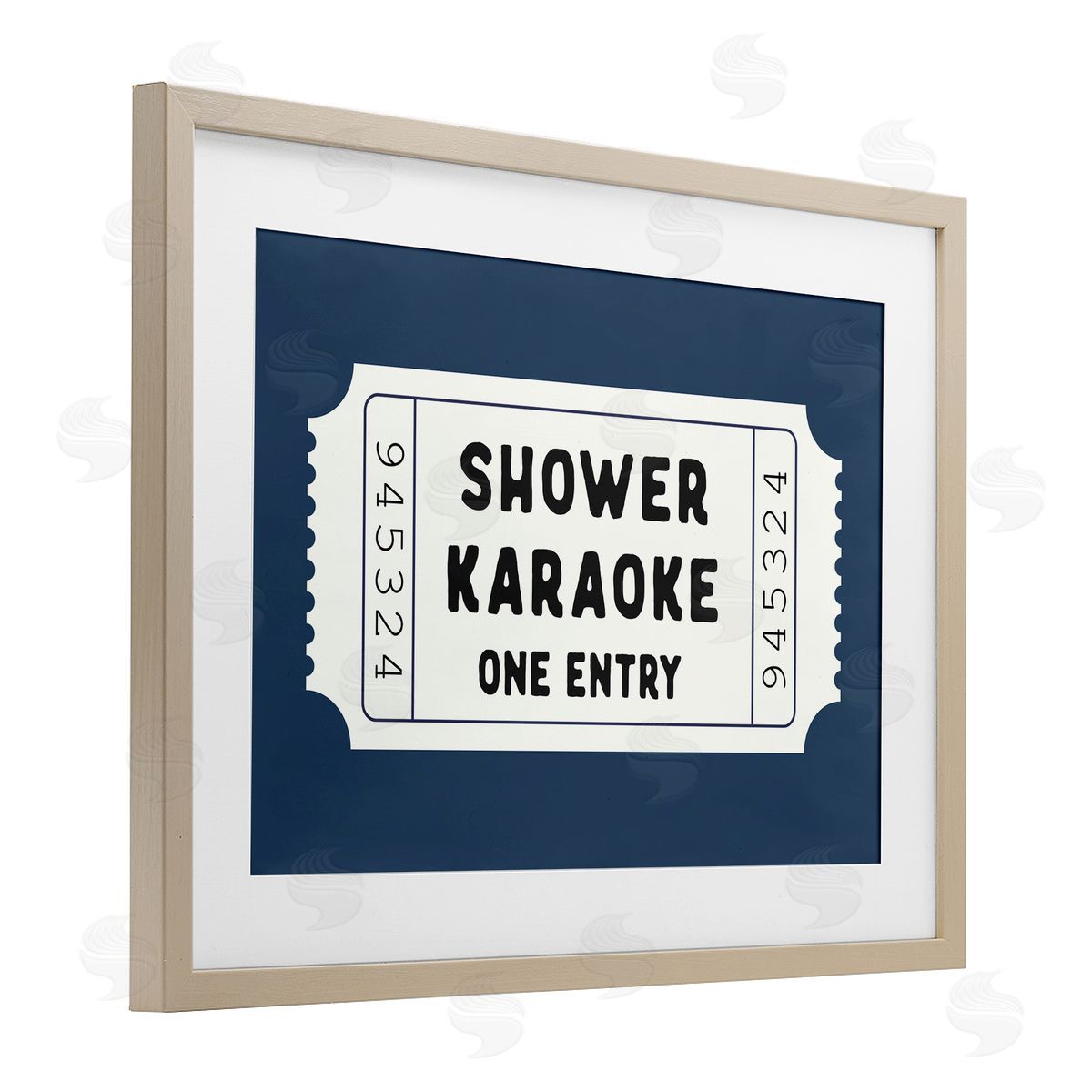 Lettered and Lined Shower Karaoke Bathroom Humor Canvas Wall Art Print