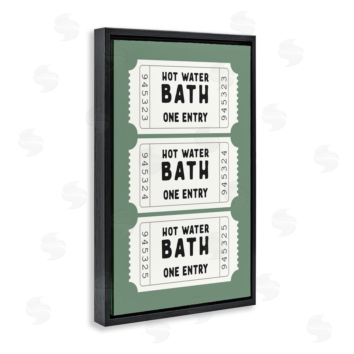 Lettered and Lined Hot Water Bath Ticket Canvas Wall Art Print