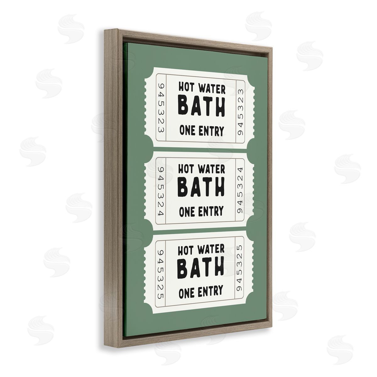 Lettered and Lined Hot Water Bath Ticket Canvas Wall Art Print