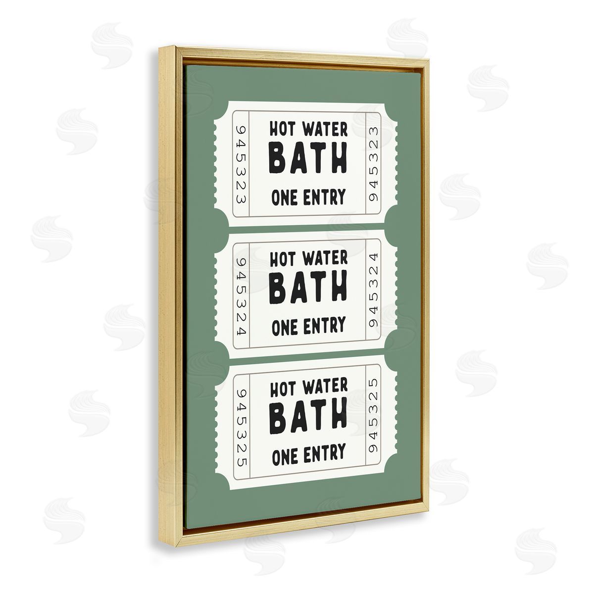 Lettered and Lined Hot Water Bath Ticket Canvas Wall Art Print