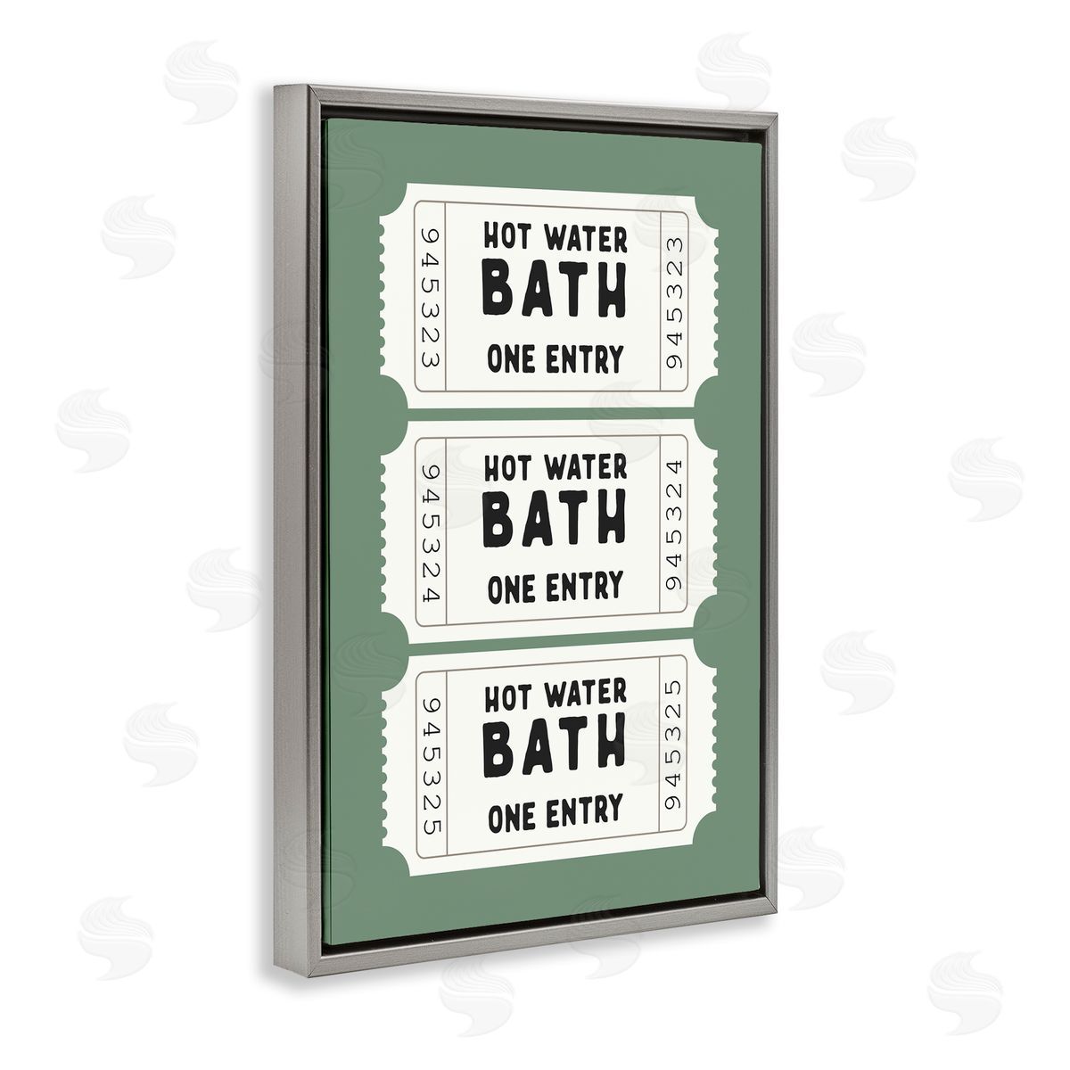 Lettered and Lined Hot Water Bath Ticket Canvas Wall Art Print