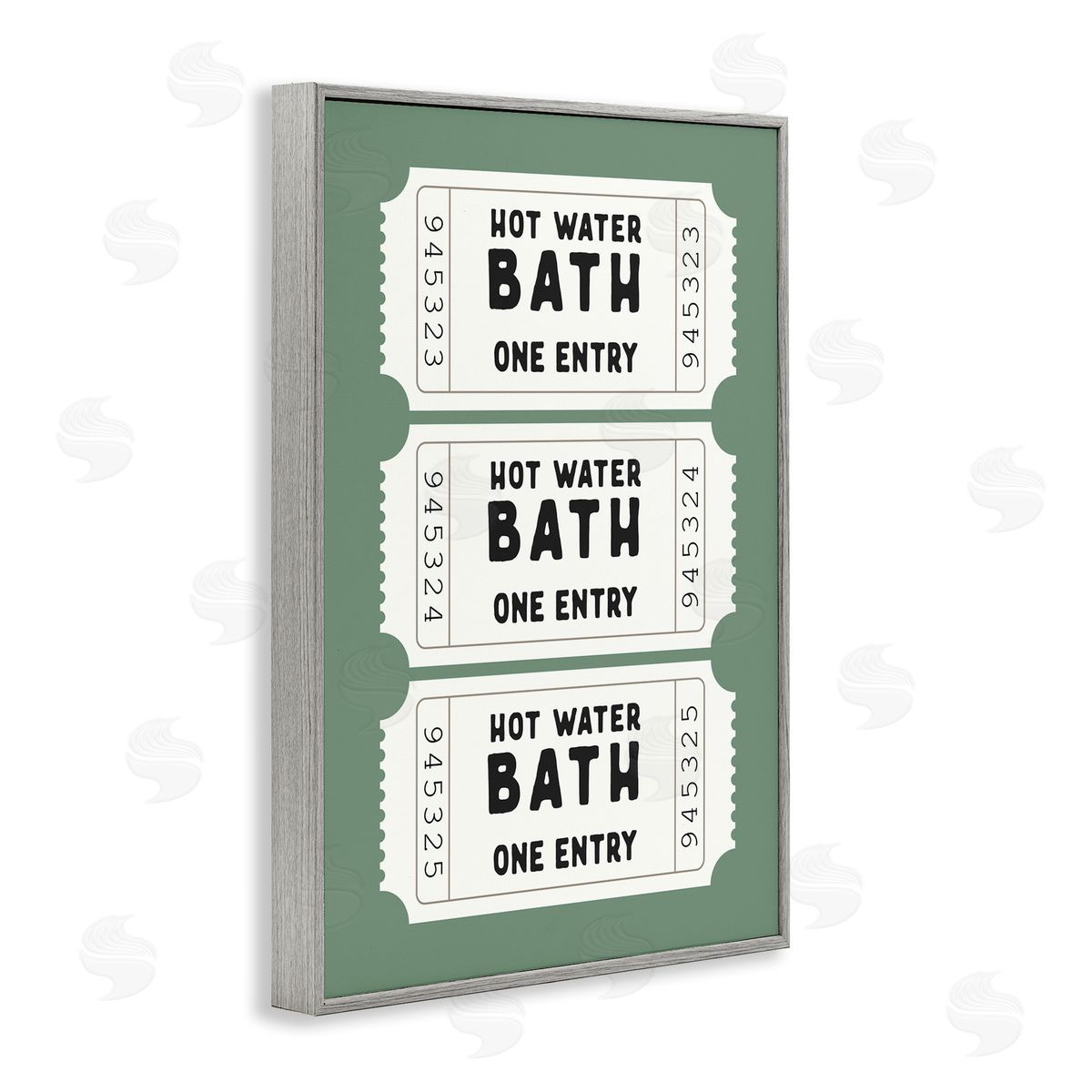 Lettered and Lined Hot Water Bath Ticket Canvas Wall Art Print